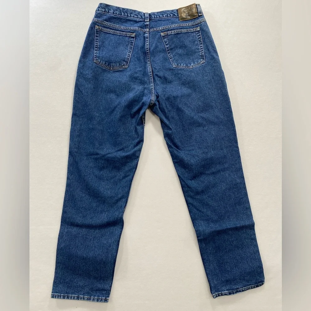 St. John’s Bay Classic Fit Dad Jeans Size 16 Straight Leg Dark Blue Denim